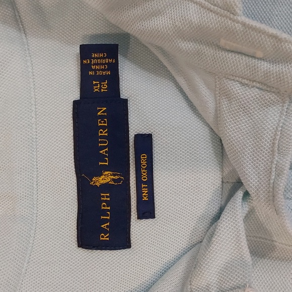 Ralph Lauren Knit Oxford Men's Button Down Fish Pattern Polo Shirt Size XLT - Picture 2 of 14